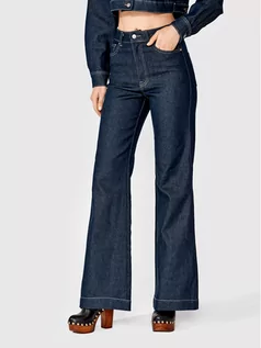 Spodnie damskie - Simple Jeansy SI22-SPDJ007 Granatowy Regular Fit - grafika 1