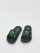Buty dla chłopców - Reserved - Klapki Minecraft - czarny - miniaturka - grafika 1