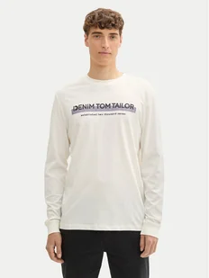 Tom Tailor Denim Longsleeve 1043888 Biały Regular Fit - Koszulki męskie - miniaturka - grafika 1