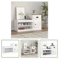 Szafki na buty - The Living Store Szafka na buty biała 100x42x60 cm materiał drewnopochodny - miniaturka - grafika 1
