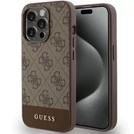 Etui i futerały do telefonów - Etui Guess GUHCP15XG4GLBR Apple iPhone 15 Pro Max hardcase 4G Stripe Collection brązowy/brown - miniaturka - grafika 1