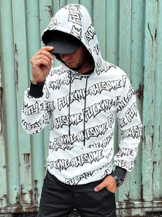 Bluza męska z kapturem biała Dstreet BX5753 - Bluzy męskie - miniaturka - grafika 1