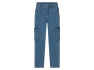 Spodnie i spodenki dla chłopców - pepperts!® Spodnie chłopięce cargo, slim fit (152, Jasnoniebieski) - miniaturka - grafika 1