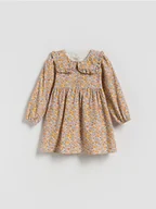 Sukienki i spódniczki dla dziewczynek - Reserved - Wzorzysta sukienka z kołnierzem - wielobarwny - miniaturka - grafika 1