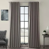 Zasłony - HPD Half Price Drapes BOCH-174402-120 zaciemniająca zasłona zaciemniająca (1 panel), 50 x 120, neutralna szara - miniaturka - grafika 1