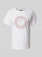 Koszulki i topy damskie - T-shirt z obszyciem kamieniami stras model ‘Tolu’ - miniaturka - grafika 1