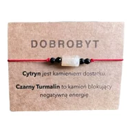 Bransoletki - Bransoletka na Czerwonym sznurku Cytryn Czarny Turmalin Dobrobyt - miniaturka - grafika 1