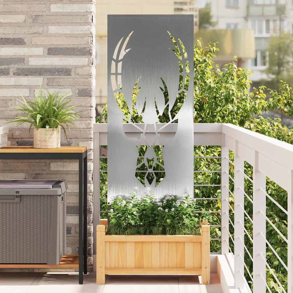 vidaXL Dekoracyjny panel ogrodowy Srebrny 50 x 140 cm stal nierdzewna