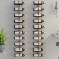 Stojaki na wino - Lumarko Uchwyty ścienne na 10 butelek wina, 2 szt., złote, metalowe - miniaturka - grafika 1