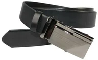 Paski - Pasek Męski Skórzany Arucce (PL) Skóra Licowa EXTRA 35 mm CZARNY Gładki Klamra Samozaciskowa Srebrna 9 - miniaturka - grafika 1