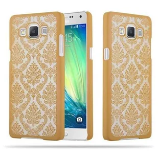 Cadorabo Samsung Galaxy A5 (5) Model 2015 Hard-Case etui na telefon komórkowy firmy cadorabo  kwiaty Paisley Henna wzór ochrona  pokrowiec osłona Bumper Back Case Cover, złoto DE-107609 - Etui i futerały do telefonów - miniaturka - grafika 1