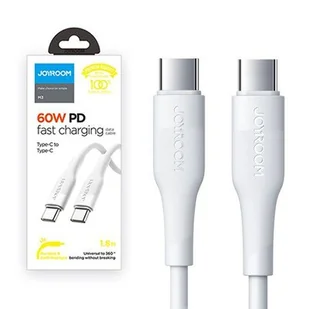 Joyroom Wytrzymały kabel USB Typ C - USB Typ C PD 60W 1,8m biały S-1830M3 - Kable USB - miniaturka - grafika 1