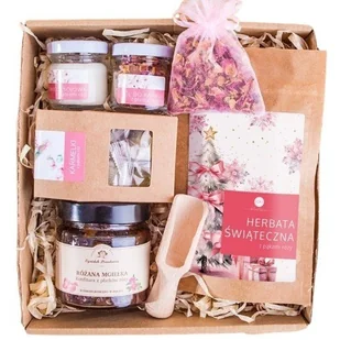 KOSZ PREZENTOWY ZESTAW BOX świąteczny dla kobiety napar konfitura RÓŻANY - Zestawy upominkowe KOSZ PREZENTOWY ZESTAW BOX świąteczny dla kobiety napar konfitura RÓŻANY - Zestawy upominkowe - miniaturka - grafika 1