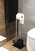 Stojaki i wieszaki na papier toaletowy - Stojak łazienkowy na papier ze szczotką do WC 1617 - miniaturka - grafika 1