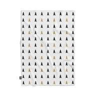 Koce - Koc pluszowy WINTER wzór BN06  | czarne i żółte skandynawskie choinki 80 x 60 cm - miniaturka - grafika 1