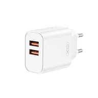 Ładowarki do telefonów - XO ŁADOWARKA SIECIOWA CE34 2X USB 2,4A BIAŁA - miniaturka - grafika 1