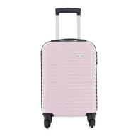 Walizki - Mała walizka z ABS-u w poziome paski 18" - jasny róż Semi Line - miniaturka - grafika 1