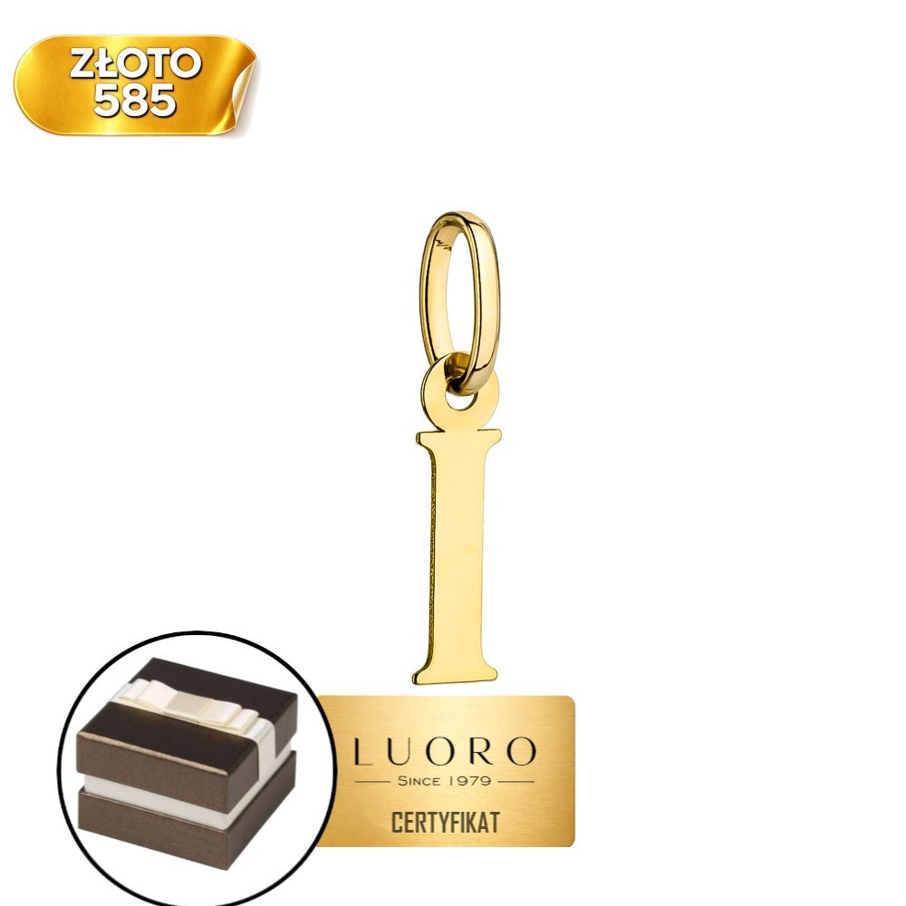 ZAWIESZKA ZŁOTA 585 14K LITERKA I DELIKATNA 17 MM ŻÓŁTE ZŁOTO