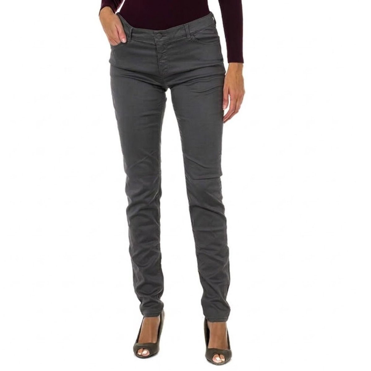 Spodnie damskie Armani Jeans J23 materiałowe push up szare-W31