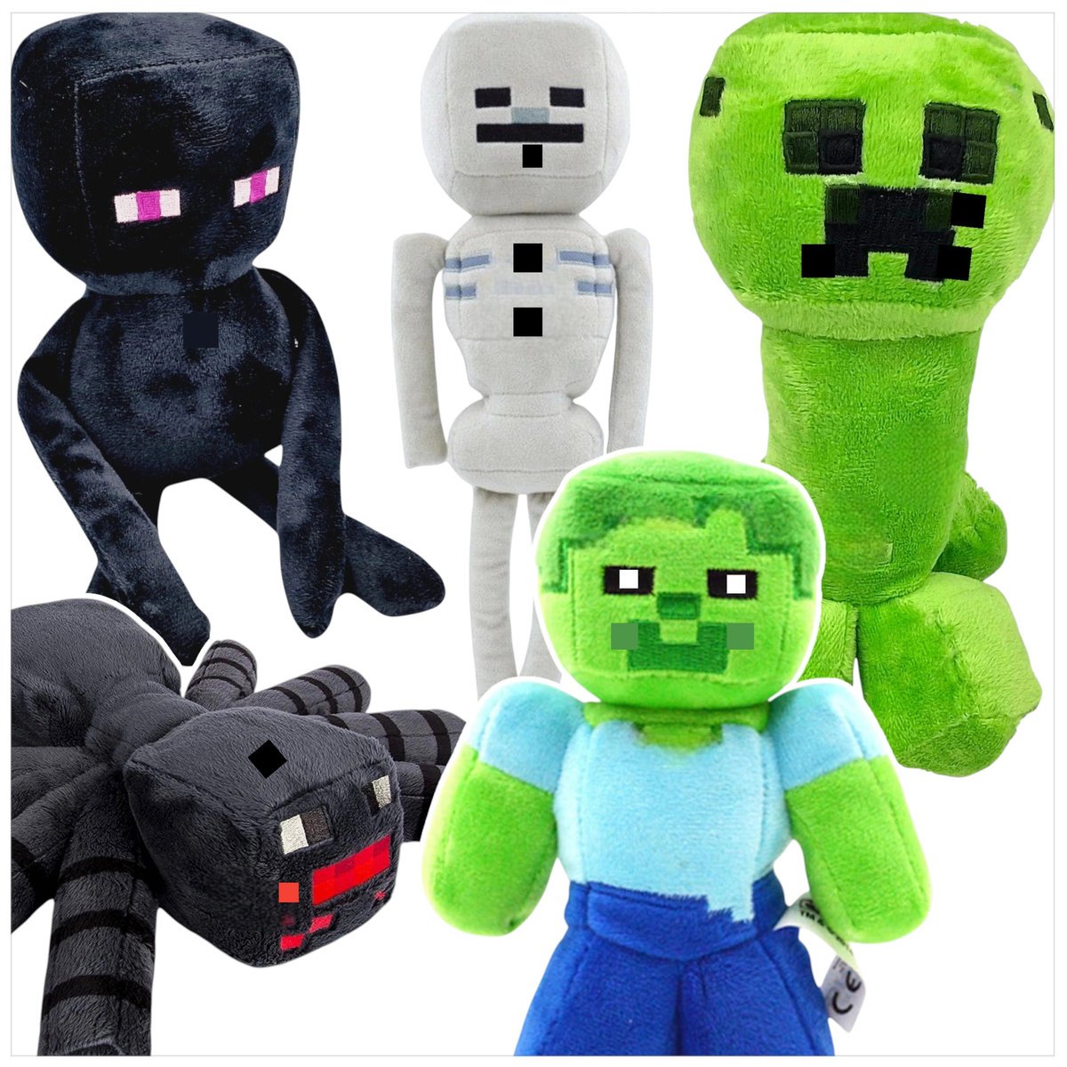 MINECRAFT Zestaw Pluszowych Maskotek