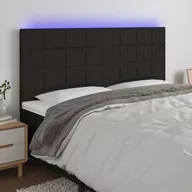 Inne meble do sypialni - Lumarko Zagłówek do łóżka z LED, czarny, 160x5x118/128 cm, tkanina - miniaturka - grafika 1