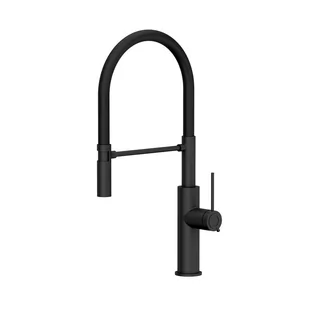 QUADRON Bateria GEMMA SLIM Q-LINE czarny mat VERY BLACK) + czarny wąż 3623501_BLM) - Baterie kuchenne - miniaturka - grafika 1
