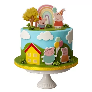 Zestaw Dekoracje na Tort Świnka Peppa 11 El. 2D - Dekoracje i nakrycia stołu na imprezę - miniaturka - grafika 1
