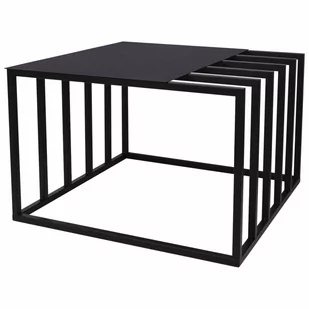 Stolik loft metalowy czarny Kaja Home  kod: KS-19 STOLIK + Sprawdź na SuperWnetrze.pl - Ławy i stoliki kawowe - miniaturka - grafika 1