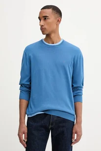 Calvin Klein sweter bawełniany męski kolor niebieski lekki LV040BM343 - Swetry męskie - miniaturka - grafika 1