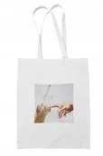 Torebki damskie - Torba Bawełniana Biała Aesthetic, Kot, Art, Sztuka - miniaturka - grafika 1