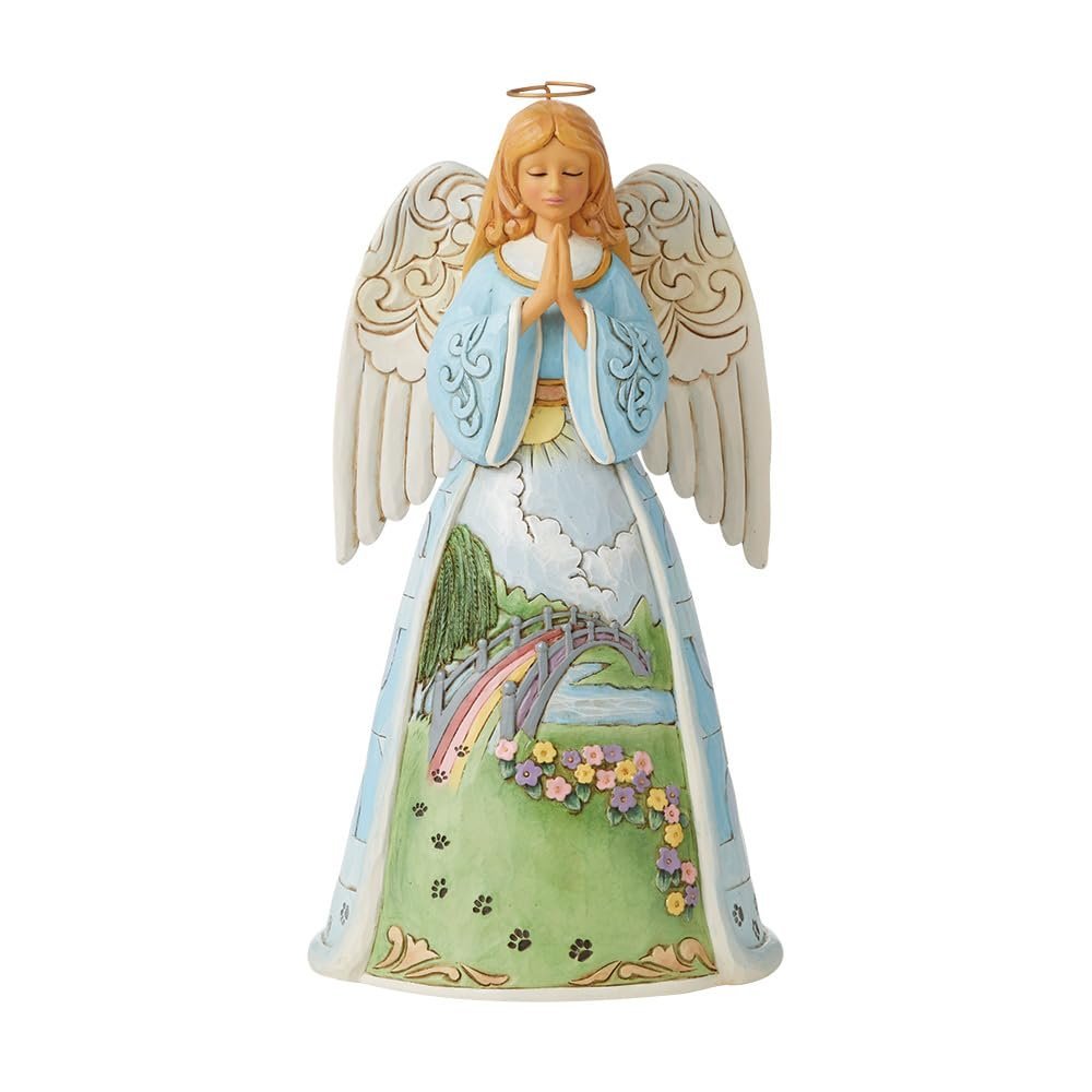 Enesco Jim Shore Heartwood Creek Rainbow Bridge Anioł zwierzę domowe figurka pamiątkowa 6008762
