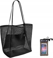 Torby męskie - Torba Plażowa Duża Siatkowa Składana Wodoodporna Z Etui Na Telefon Na Plażę - miniaturka - grafika 1