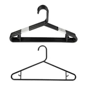 Wieszaki do szafy - Wieszak do ubrań plastikowy czarny 8 sztuk - miniaturka - grafika 1