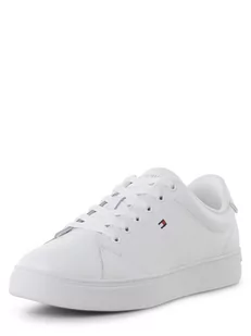 Tommy Hilfiger - Damskie tenisówki ze skóry, biały - Trampki damskie - miniaturka - grafika 1