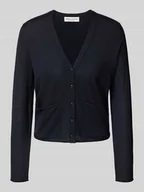 Swetry damskie - Kurtka o kroju regular fit z dzianiny z mieszanki żywej wełny - miniaturka - grafika 1