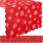 Obrusy i serwetki - Bieżnik Świąteczny na Stół Obrus na Święta Czerwony Wigilijny Śnieg 220x35 RUHHY - miniaturka - grafika 1
