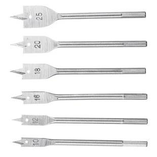 Top Tools Wiertła łopatkowe do drewna 10 - 25 mm 6 sztuk - Wiertła - miniaturka - grafika 1