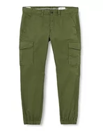 Spodenki męskie - s.Oliver Big Size męskie spodnie cargo zielone 46/32, zielony, 46W / 32L - miniaturka - grafika 1