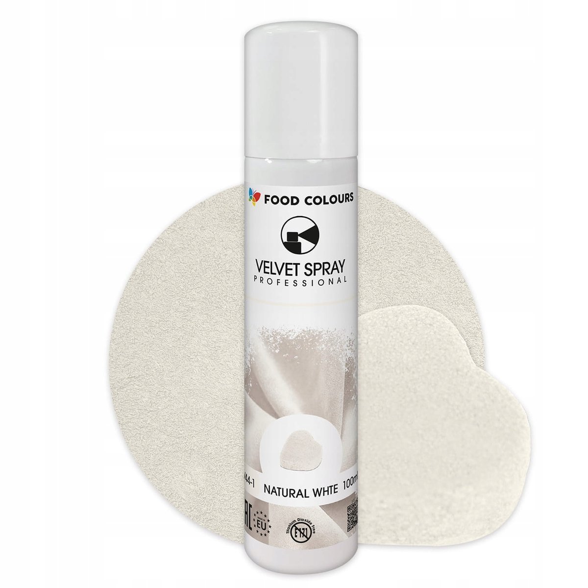 Barwnik spożywczy jadalny zamsz Biały w sprayu 100ml