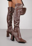 Kozaki damskie - Brązowe Kozaki Vices na Stożkowym Obcasie Lavie - miniaturka - grafika 1