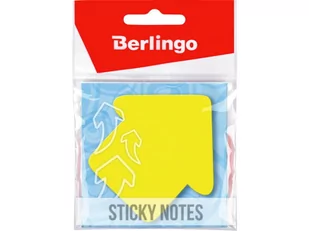 Karteczki samoprzylepne Berlingo 70x70mm "ARROW" neon żółty 50 kartek - Gadżety  do biura - miniaturka - grafika 1
