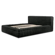 Łóżka - Łóżko tapicerowane z pojemnikiem NADIA 140x200 Czarny Bubble 18 - miniaturka - grafika 1