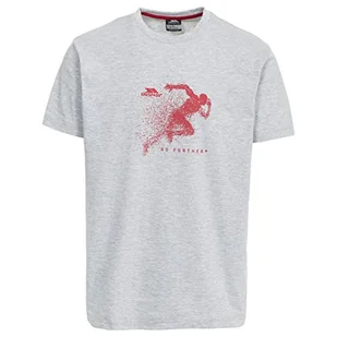 Trespass męski t-shirt z krótkim rękawem Lyons z nadrukiem na klatce piersiowej Szary melanżowy XXS MATOTSM10015 - Koszulki męskie - miniaturka - grafika 1