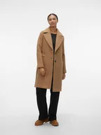 Kurtki damskie - Vero Moda Pluszowy płaszcz w kolorze jasnobrązowym - miniaturka - grafika 1