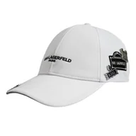 Czapki i chusty sportowe męskie - Czapka z daszkiem Karl Lagerfeld Paris Strapback Biała - L5WH7947-wht - miniaturka - grafika 1
