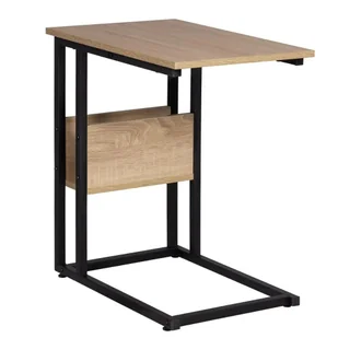 Bukkitbow - luksusowy stolik boczny / stolik kawowy - z miejscem do przechowywania - metalowa rama - odpowiedni do laptopa - wysokość 60 cm - jasne drewno dębowe - Ławy i stoliki kawowe - miniaturka - grafika 1