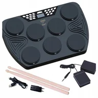 Instrumenty muzyczne dla dzieci - Przenośna perkusja elektroniczna V-tone ED7 zestaw 7 padów pedały pałeczki - miniaturka - grafika 1