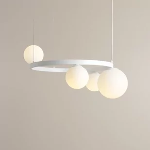 Lampa wisząca ring Garda 4 1099L_R Aldex kule szklane białe - Lampy sufitowe - miniaturka - grafika 1