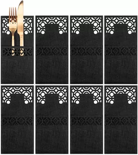 Etui Na Sztućce Wielkanoc Święta Przyjęcie X8 Black Kf357-8B - Ozdoby bożonarodzeniowe - miniaturka - grafika 1