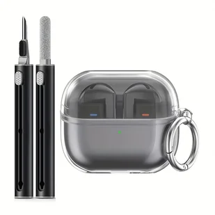 TEMU Etui TPU do słuchawek Samsung , przezroczysta obudowa na bezprzewodowe słuchawki douszne, miękka konstrukcja dzielona, wysoka przezroczystość, - Inne - miniaturka - grafika 1
